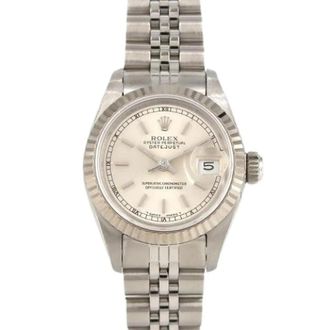 Rolex Pre-owned Datejust Roestvrij Staal Witgoud Horloge - Dames - Vintage Horloges - Grijs - ONE Size - Vintage