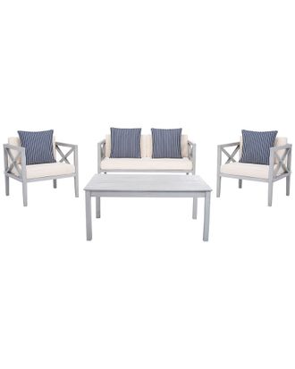 Safavieh Nunzio 4Pc Outdoor Set With Accent Pillows