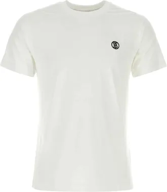 Burberry Cotton T-Shirt - Heren - T-shirts - Wit - S - Katoen - Tops