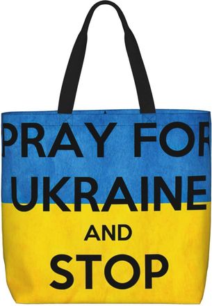 Generic Women Handbag Pray For Ukraine Women Tote Bag Reusable Fashion Ladies Purse, For Christmas, Holiday, Swim, Wedding, Birthday