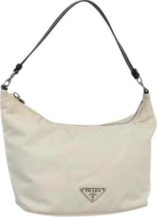 Prada Pre-owned Vintage Nylon Schoudertas - Dames - Vintage Schoudertas - Wit - ONE Size - Nylon - Vintage