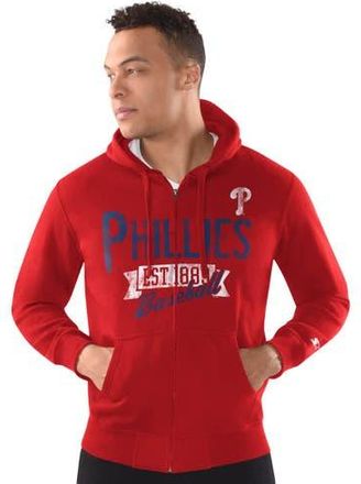 Starter Mens Starter Red Philadelphia Phillies Distressed Full-Zip Hooded Jacket at Nordstrom, Size Xx-Large