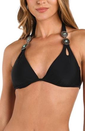 L'agence Annabelle Concho Embellished Underwire Bikini Top in Black at Nordstrom Rack, Size X-Large