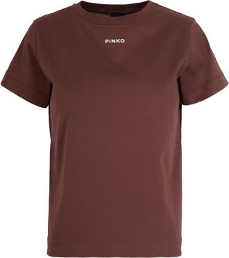 Pinko Brown Crew Neck Logo T-Shirt