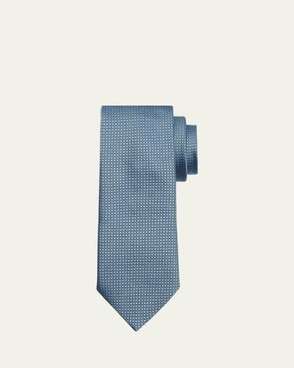 Ermenegildo Zegna Mens Micro-Neat Silk Tie