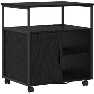 vidaXL Gabinete Con Estaci&oacute;n De Carga Roble Negro 61 X 46 X 67 Cm Vidaxl
