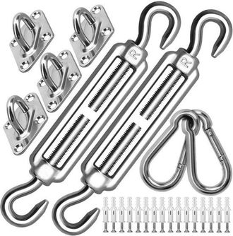 No Brand Kit De Montaje Para Toldo De Vela, M8 De Alta Resistencia, Acero Inoxidable 304, Para Toldos Triangulares Y Cuadrados De Jard&iacute;n