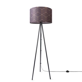 Paco Home Paco Home - L&aacute;mpara De Pie Sal&oacute;n Moderna E27 Lectura Luminaria De Pie Soporte Retro Pantalla Dise&ntilde;o 1 (&oslash;45,5 Cm), L&aacute;mpara De Pie Tr&iacute;pode - Negro