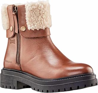 Cougar Womens Leather Waterproof Winter Boots In Cognac