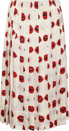 Khaite Gedrukte Geplooide Rok Cuprammonium Rayon - Dames - Midirokken - Veelkleurig - M - Rayon - Rokken