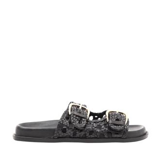 Massimo Santini Schoenen, Dames, Zwart, 37 EU, Leer, Sandalo Tullia