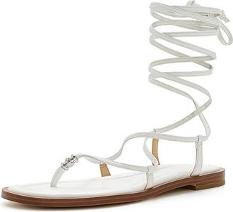 Michael Kors Khloe Flat Thong Sandals Womens Sandals Optic White : 9.5 M, Leather