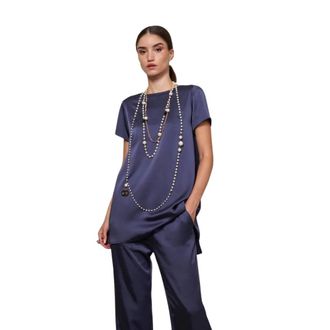 Moskada Dames, Blouses & Shirts, Blauw, Maat: 3XL