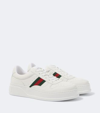 Gucci Zapatillas de piel con Web