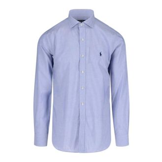 Ralph Lauren Slim Fit Stretch Poplin Shirt - Heren - Casual Overhemden - Blauw - XL - Katoen - Overhemden