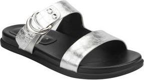 Marc Fisher Gia Slide Sandal in Metallic Silver at Nordstrom Rack, Size 6.5