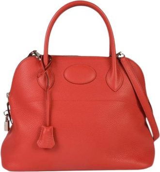 Herm&egrave;s Pre-owned Bolide 31 Handbag - Dames - Vintage Handtas - Rood - ONE Size - Leer - Vintage
