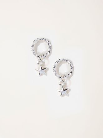 Fat Face FatFace Mini Star Drop Earrings in Silver Tone