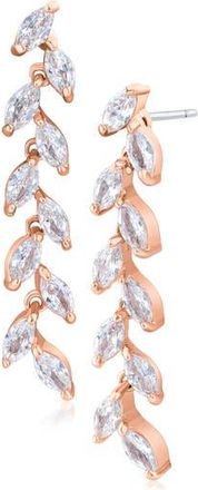 Kenneth Jay Lane Marquise Cubic Zirconia Linear Drop Earrings in Clear/rose Gold at Nordstrom Rack