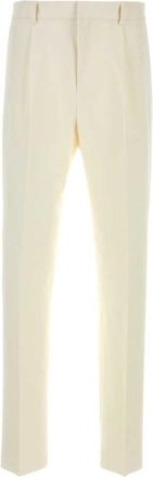 Ferragamo Beige Flat Front Pants