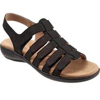 Trotters Tiki Slingback Sandal in Black Nubuck Leather at Nordstrom, Size 11