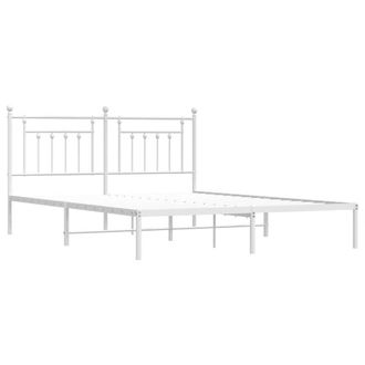 Berkfield Home Metal Bed Frame with Headboard White 183x213 cm