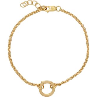 Made by Mary Rolo Charm Bracelet with Link Lock in Gold Filled at Nordstrom, Size 7