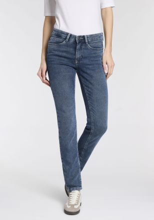 MAC Broeken Bootcut-Jeans MAC ANGELA, Damen, Gr. 40, L&auml;nge 28, mid blau authentic, Denim/Jeans, Obermaterial: 77% Baumwolle, 10% Polyester, 10% Viskose, 3% Elasth