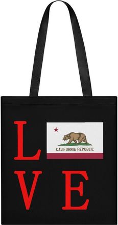 Generic Love California State Flag Womens Tote Casual Shopping Bag Lightweight Shoulder Bags Hobos Handbag for Work Travel Daily 35x40cm