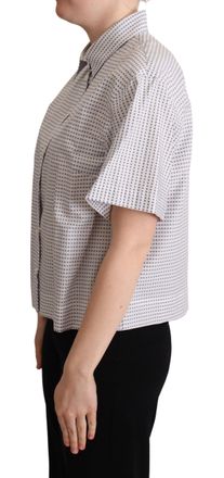 Dolce & Gabbana Womens Polka-Dot Cotton Blouse White