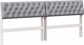 vidaXL Cabecero Tapizado Gris Claro 180 Cm Madera De Pino Macizo Vidaxl