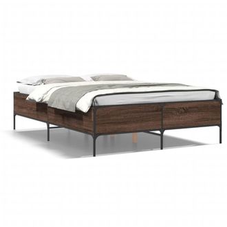 Berkfield Home Bed Frame without Mattress Brown Oak 140x190 cm