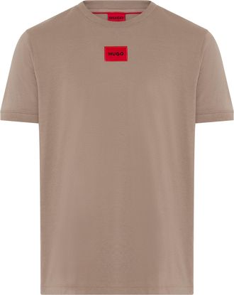 HUGO BOSS T-Shirt HUGO Diragolino, Herren, Gr. XXL, light, pastel braun237, Single Jersey, Obermaterial: 100% Baumwolle, unifarben, regular fit normal, Rundhals