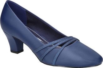 Easy Street Cristiny Pump in Navy Satin at Nordstrom, Size 8.5
