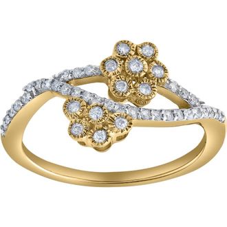 LuvMyJewelry Golden Blossom 0.30 Ct Natural Diamond 10K Gold Ring in 10K Yellow Gold at Nordstrom, Size 5.5