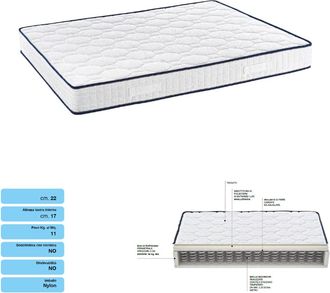 ITYhome Ityhome - Materasso Singolo Con Molle In Tessuto Poliestere 80x200 Cm