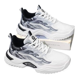 Generic Sports and Leisure Youth mesh Versatile Breathable Shoes Men, Black and White, 7.5-11.5