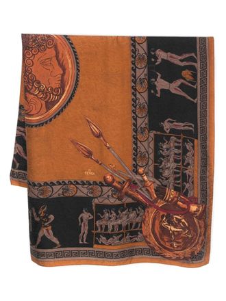 Fendi Sciarpa Greek Jacquard anni 90 - Marrone