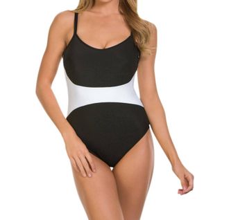 Magic Suit By Miraclesuit Color Block Serena One Piece Swimsuit In Black White