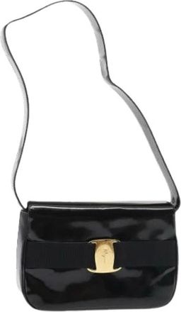 Ferragamo Pre-owned Shoulder Bags, female, Black, Size: ONE SIZE Pre-owned Shoulder Bag