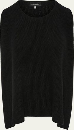 Eskandar Cashmere Moss Stitch A-Line Sleeveless Sweater (Mid Plus Length)