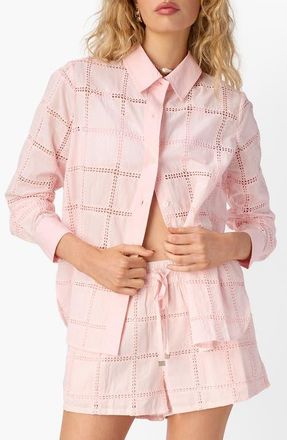 Cami NYC Tomei Embroidered Eyelet Button-Up Shirt in Dogwood at Nordstrom, Size Xx-Small