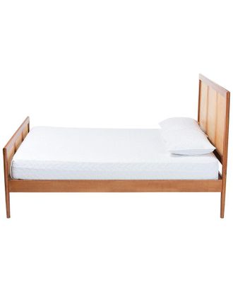 Baxton Studio Walthard Mid-Century Queen Platform Bed With Woven Rattan