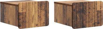 vidaXL Mesita De Noche De Pared 2 Uds. Madera Envejecida Vidaxl