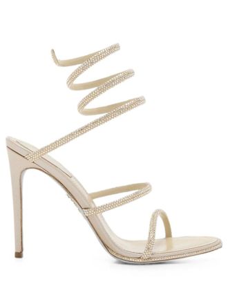 Rene Caovilla Golden Embellished Heels