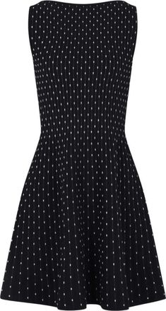 Emporio Armani Kleedjes, Dames, Blauw, L, Navy Blue Flared Boat Neck Jurk