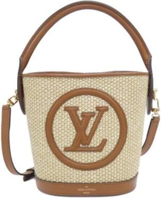Louis Vuitton Vintage, unisex, Beige, ONE Size, Pre-owned Raffia Bucket Bag