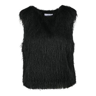 Alpha Studio Top met franjes - Dames - Jassen - Zwart - Maat: XS Poliester