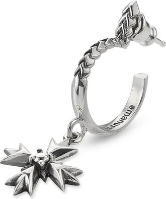 Emanuele Bicocchi EB Crest silver single earring - unisex - Cubic Zirconia/Sterling Silver - One Size