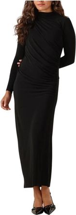 Notre-V Elegante Maxi Jurk voor Herfst/Winter - Dames - Maxi kleedjes - Zwart - XL - Polyester - Kleedjes